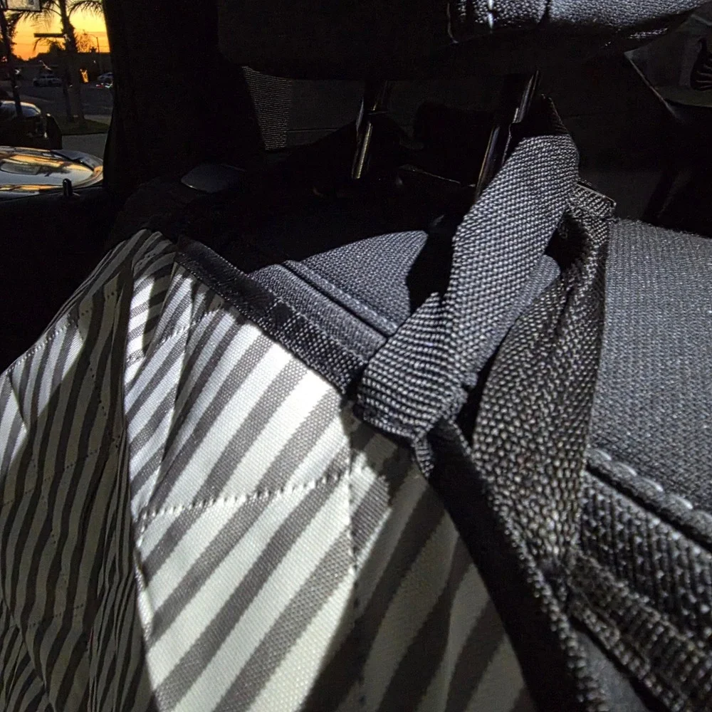 Car Seat Bed for Small Dog Cat Travel Carrier Pad‎ Clips Straps Stripes